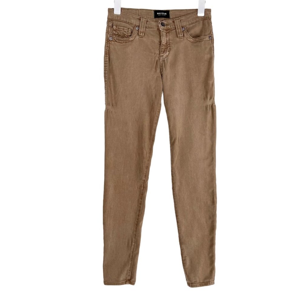 Big Star Alex Skinny Tan Stretch Denim Soft Tencel Blend Jeans Womens Size 28